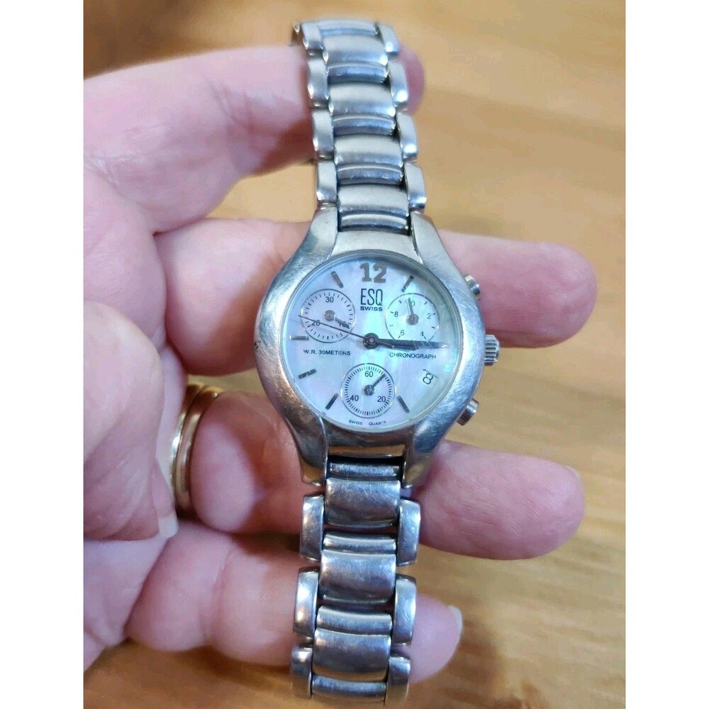 ESQ by Movado E5269 Chronograph MOP Dial Womens Watch Untested Read!